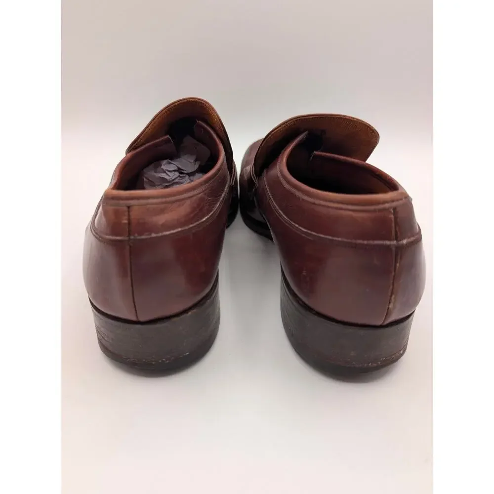 Whitehall Vintage Leather Buckle Loafers Brown US 11.5 B UK 10.5 C Narrow